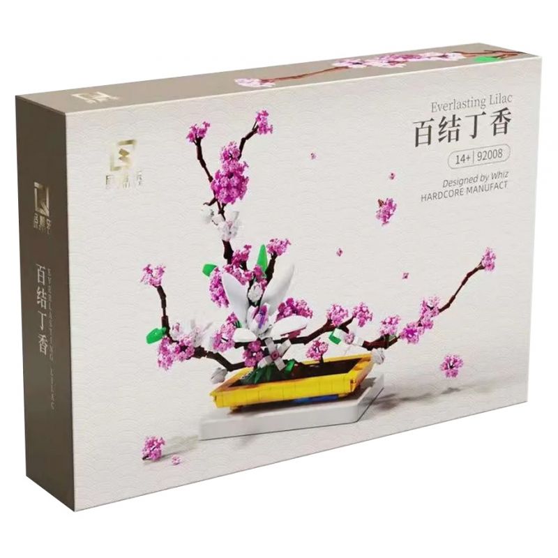 QIZHILE 92008 non  MẢNH bộ đồ chơi xếp lắp ráp ghép mô hình Flowers EVERLASTING LILAC Hoa