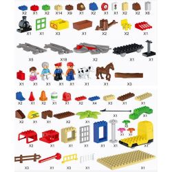 HUIMEI STAR CITY XING DOU CHENG HM313 Xếp hình kiểu    Train 3-in-1 Pack Tàu Hỏa Cổ động Cơ Pin Và Ray 2 Vòng Tròn Lồng Nhau 139 khối có động cơ pin