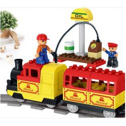 HUIMEI STAR CITY XING DOU CHENG HM313 Xếp hình kiểu    Train 3-in-1 Pack Tàu Hỏa Cổ động Cơ Pin Và Ray 2 Vòng Tròn Lồng Nhau 139 khối có động cơ pin