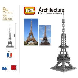 LOZ 9361 Xếp hình kiểu Nanoblock ARCHITECTURE The Eiffel Tower Tháp Eiffel 321 khối