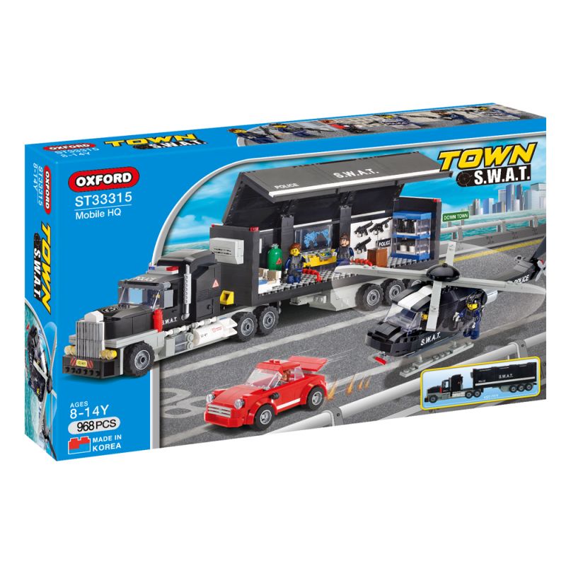 OXFORD ST33315 33315 non  TRỤ SỞ DI ĐỘNG SWAT bộ đồ chơi xếp lắp ráp ghép mô hình City 스와트 이동본부 Thành Phố 968 khối