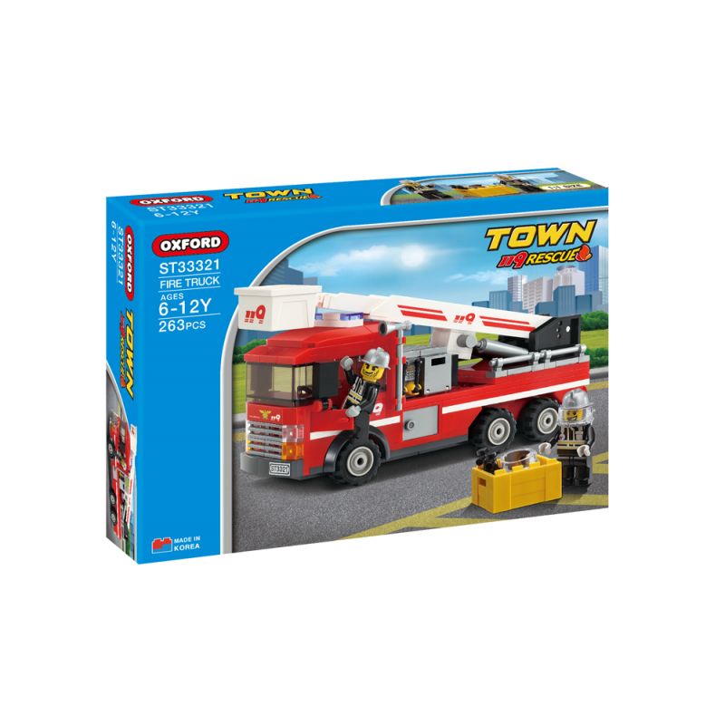 OXFORD ST33321 33321 non  XE THANG bộ đồ chơi xếp lắp ráp ghép mô hình 119소방 사다리차 263 khối