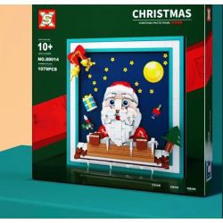 SX 88014 non  KHUNG ẢNH GIÁNG SINH bộ đồ chơi xếp lắp ráp ghép mô hình Christmas CHRISTMAS PHOTO FRAME 1070 khối