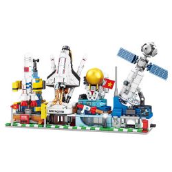 LWCK 80022 non  4 SPACE STREET VIEWS SHENJIAN CƠ QUAN VŨ TRỤ BẢO TÀNG KHÔNG GIAN THIÊN CHÂU-1 bộ đồ chơi xếp lắp ráp ghép mô hình Modular Buildings Mô Hình Nhà Cửa 836 khối
