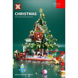 SX 88013 non  NGÔI NHÀ CÂY THÔNG NOEL bộ đồ chơi xếp lắp ráp ghép mô hình Christmas Giáng Sinh 2100 khối
