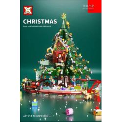 SX 88013 non  NGÔI NHÀ CÂY THÔNG NOEL bộ đồ chơi xếp lắp ráp ghép mô hình Christmas Giáng Sinh 2100 khối