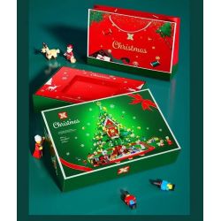 SX 88013 non  NGÔI NHÀ CÂY THÔNG NOEL bộ đồ chơi xếp lắp ráp ghép mô hình Christmas Giáng Sinh 2100 khối