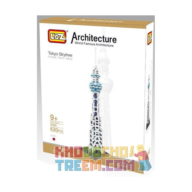 LOZ 9366 Xếp hình kiểu Nanoblock ARCHITECTURE Tokyo Skytree Tháp Chọc Trời Tokyo 630 khối