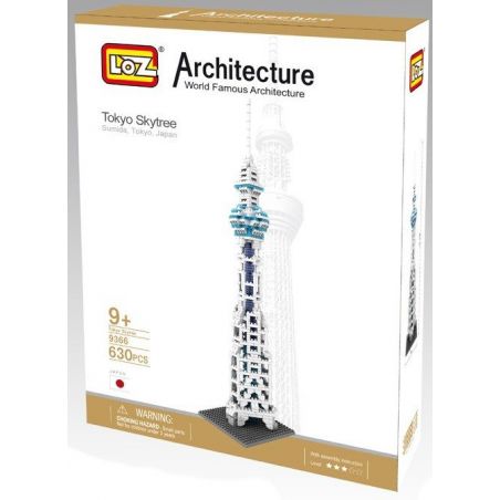 LOZ 9366 Xếp hình kiểu Nanoblock ARCHITECTURE Tokyo Skytree Tháp Chọc Trời Tokyo 630 khối
