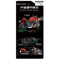 PanlosBrick 672105 Panlos Brick 672105 non  XE MÁY DUCATI V4 tỷ lệ 1:5 bộ đồ chơi xếp lắp ráp ghép mô hình  SUPERLEGGERA V4 Kỹ Thuật Công Nghệ Cao Mô Hình Phương Tiện 2221 khối