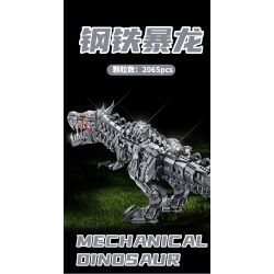 PanlosBrick 611016 Panlos Brick 611016 non  KHỦNG LONG CƠ TYRANNOSAURUS THÉP bộ đồ chơi xếp lắp ráp ghép mô hình Dino MECHANICAL DINOSAUR 2065 khối