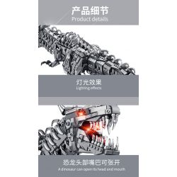 PanlosBrick 611016 Panlos Brick 611016 non  KHỦNG LONG CƠ TYRANNOSAURUS THÉP bộ đồ chơi xếp lắp ráp ghép mô hình Dino MECHANICAL DINOSAUR 2065 khối