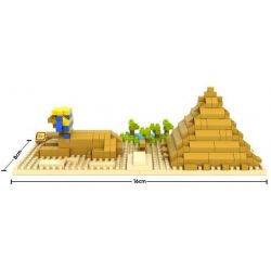 LOZ 9376 Xếp hình kiểu Nanoblock ARCHITECTURE Sphinx Pyramid Kim Tự Tháp Nhân Sư 330 khối