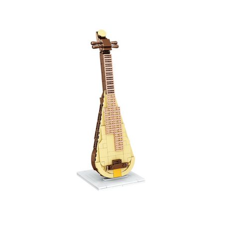 LIN07 00946 non  LUTE. bộ đồ chơi xếp lắp ráp ghép mô hình MUSICAL INSTRUMENT LUTE 297 khối