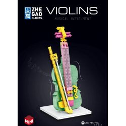 LIN07 00944 non  ĐÀN VI Ô LÔNG bộ đồ chơi xếp lắp ráp ghép mô hình MUSICAL INSTRUMENT VIOLINS 284 khối