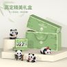 LELE BROTHER W1113 1113 non  TÚI QUÀ HOA PANDA GỒM 12 KIỂU bộ đồ chơi xếp lắp ráp ghép mô hình