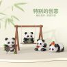 LELE BROTHER W1113 1113 non  TÚI QUÀ HOA PANDA GỒM 12 KIỂU bộ đồ chơi xếp lắp ráp ghép mô hình