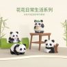 LELE BROTHER W1113 1113 non  TÚI QUÀ HOA PANDA GỒM 12 KIỂU bộ đồ chơi xếp lắp ráp ghép mô hình