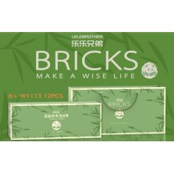 LELE BROTHER W1113 1113 non  TÚI QUÀ HOA PANDA GỒM 12 KIỂU bộ đồ chơi xếp lắp ráp ghép mô hình