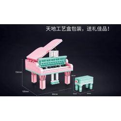 LIN07 00943 non  ĐÀN PIANO bộ đồ chơi xếp lắp ráp ghép mô hình MUSICAL INSTRUMENT PIANO 296 khối