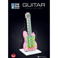 LIN07 00942 non  ĐÀN GHI TA bộ đồ chơi xếp lắp ráp ghép mô hình MUSICAL INSTRUMENT GUITAR 286 khối