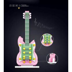 LIN07 00942 non  ĐÀN GHI TA bộ đồ chơi xếp lắp ráp ghép mô hình MUSICAL INSTRUMENT GUITAR 286 khối