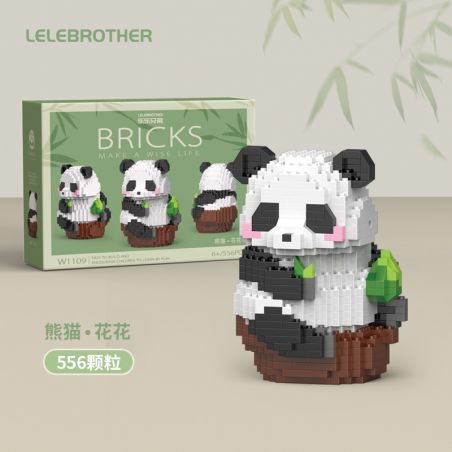 LELE BROTHER W1109 1109 non  CƠM KHÔ HOA GẤU TRÚC bộ đồ chơi xếp lắp ráp ghép mô hình 556 khối
