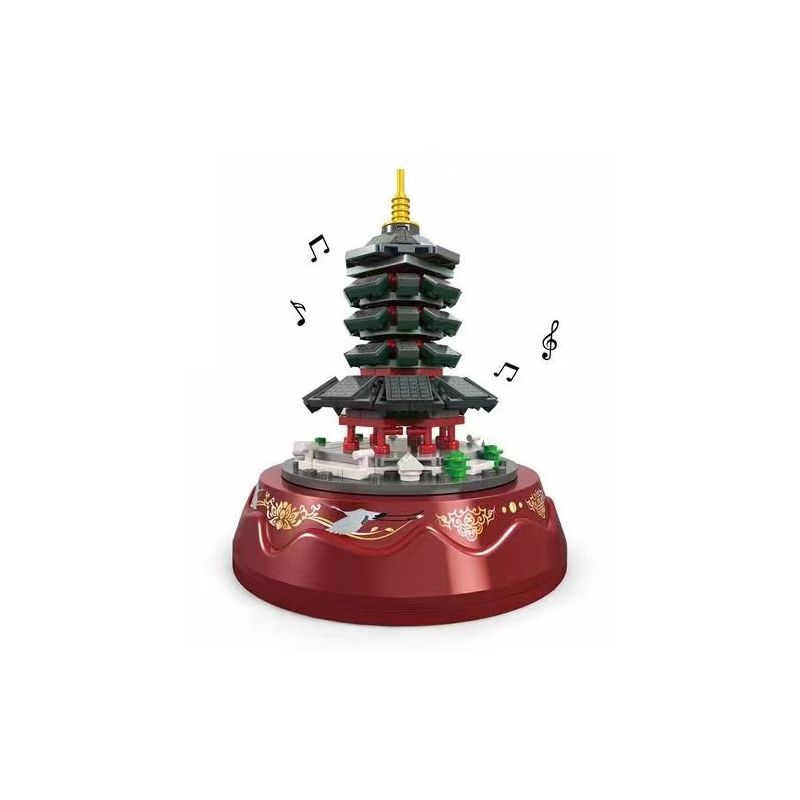WOMA C0368 0368 non  HỘP NHẠC CHÙA LÔI PHONG bộ đồ chơi xếp lắp ráp ghép mô hình Creator MUSIC BOX Sáng Tạo 211 khối