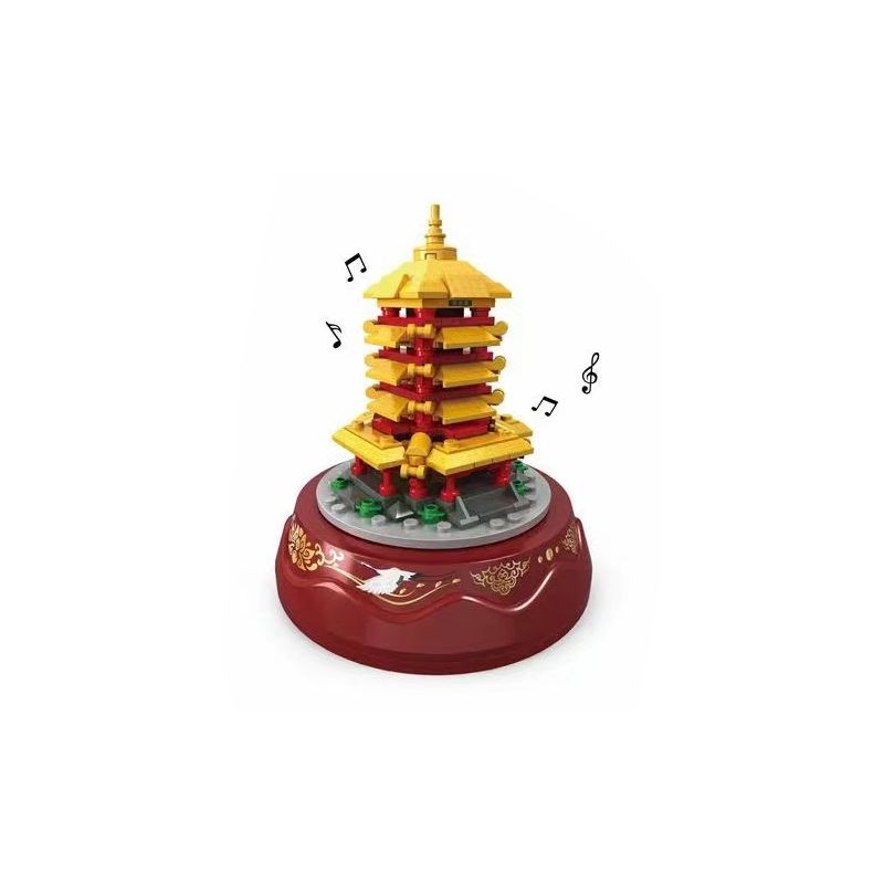 WOMA C0367 0367 non  MUSIC BOX HOÀNG HẠC LÂU bộ đồ chơi xếp lắp ráp ghép mô hình Creator Sáng Tạo 202 khối