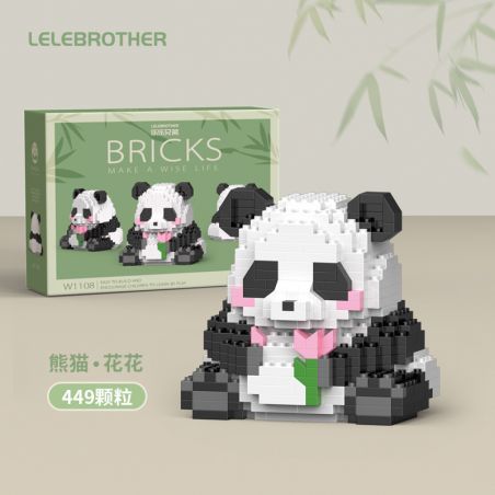 LELE BROTHER W1108 1108 non  PANDA TẶNG HOA CHO BẠN bộ đồ chơi xếp lắp ráp ghép mô hình 449 khối