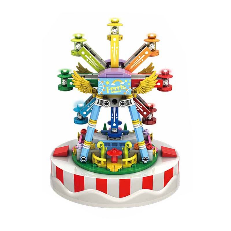 WOMA C0366 0366 non  HỘP NHẠC VÒNG QUAY HẠNH PHÚC bộ đồ chơi xếp lắp ráp ghép mô hình Creator MUSIC BOX FERRIS WHEEL Sáng Tạo 343 khối