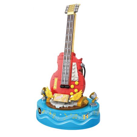 WOMA C0365 0365 non  HỘP NHẠC: GUITAR ĐIỆN bộ đồ chơi xếp lắp ráp ghép mô hình Creator MUSIC BOX Sáng Tạo 308 khối