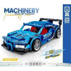 ZHEGAO QL1264 1264 non  XE PULLBACK MÀU XANH BRADY bộ đồ chơi xếp lắp ráp ghép mô hình  BUGATTI GT Kỹ Thuật Công Nghệ Cao Mô Hình Phương Tiện 503 khối