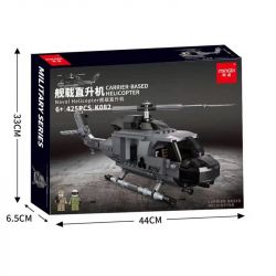 MINGDI K082 non  MÁY BAY TRỰC THĂNG TRÊN TÀU bộ đồ chơi xếp lắp ráp ghép mô hình Military Army NAVAL HELICOPTER Quân Sự Bộ Đội 425 khối