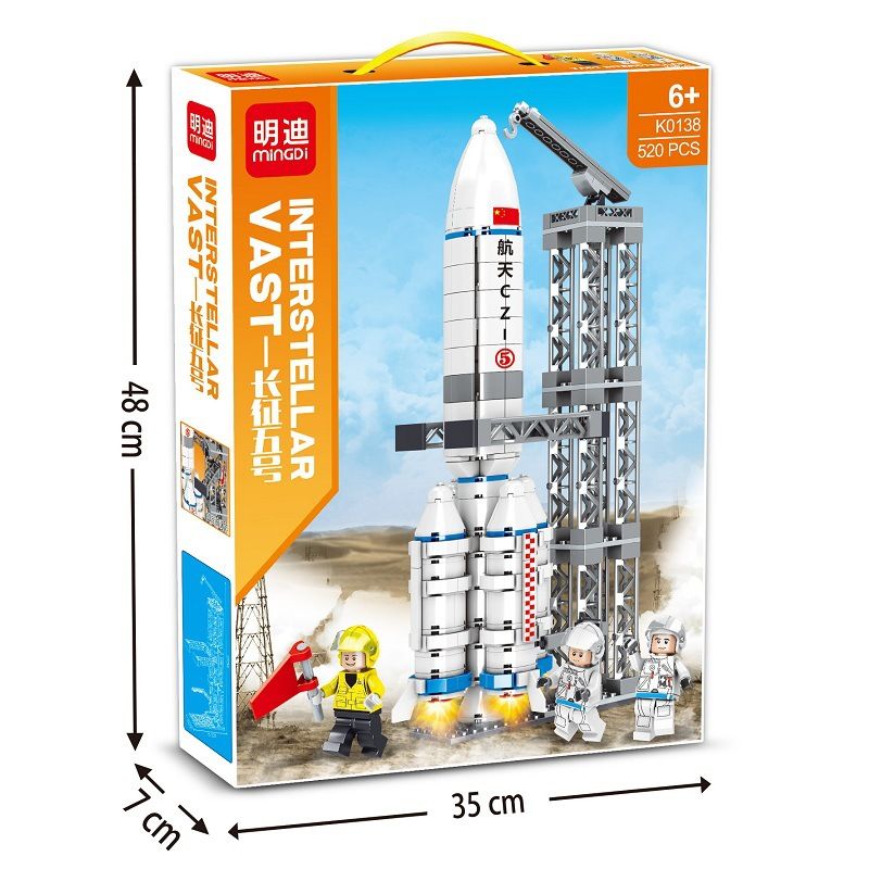 MINGDI K0138 0138 non  NGÀY 5 THÁNG 3 DÀI bộ đồ chơi xếp lắp ráp ghép mô hình Space INTERSTELLAR VAST Thám Hiểm Không Gian 520 khối