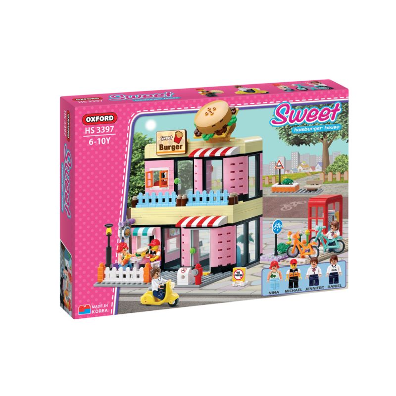 OXFORD HS3397 3397 non  NHÀ BÁNH MÌ KẸP THỊT bộ đồ chơi xếp lắp ráp ghép mô hình City 햄버거하우스 Thành Phố