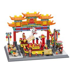 WANGE 5234 non  KHU PHỐ TÀU. bộ đồ chơi xếp lắp ráp ghép mô hình Chinatown 1245 khối