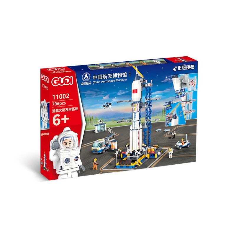 GUDI 11002 non  TẢI CƠ SỞ PHÓNG TÊN LỬA bộ đồ chơi xếp lắp ráp ghép mô hình China Aerospace Museum 796 khối
