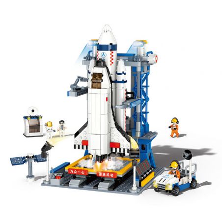 GUDI 11001 non  BẢO TÀNG HÀNG KHÔNG VŨ TRỤ TRUNG QUỐC CĂN CỨ PHÓNG TÀU CON THOI bộ đồ chơi xếp lắp ráp ghép mô hình China Aerospace Museum 574 khối