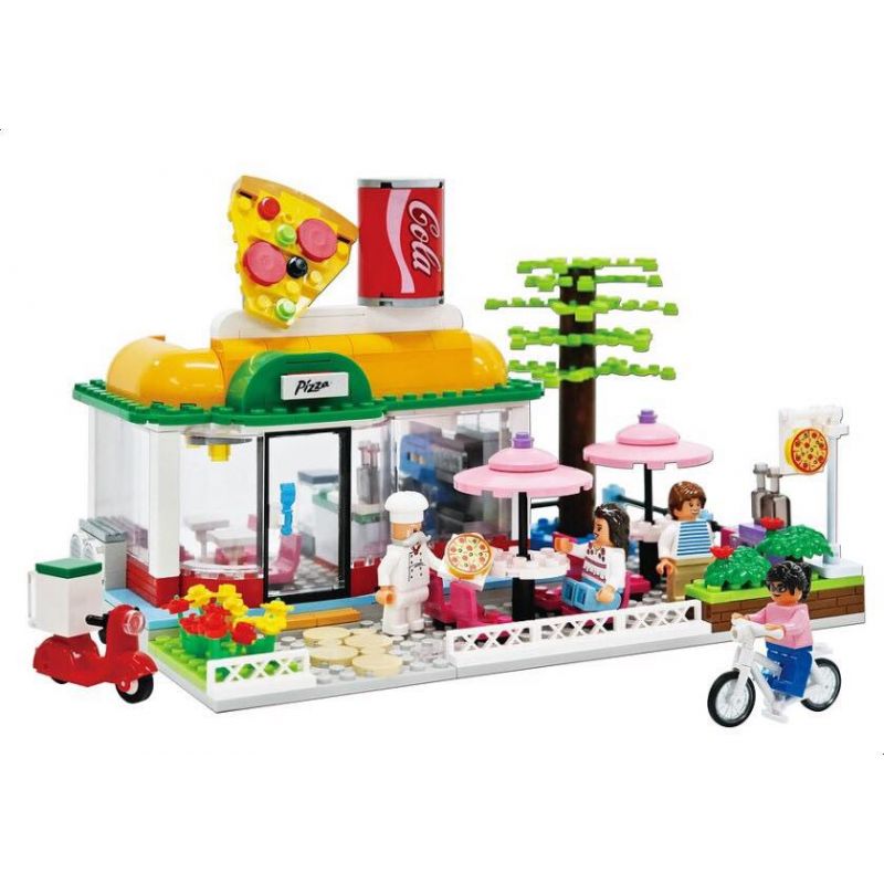 OXFORD HS33916 33916 non  NHÀ BÁNH PIZZA bộ đồ chơi xếp lắp ráp ghép mô hình City 피자하우스 Thành Phố 461 khối