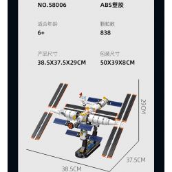 JIESTAR 58006 non  TRẠM VŨ TRỤ THIÊN CUNG bộ đồ chơi xếp lắp ráp ghép mô hình 838 khối