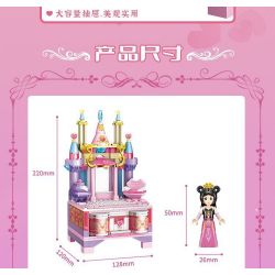 GUDI 9035 non  BÀN TRANG ĐIỂM BUD LUO LIHUA bộ đồ chơi xếp lắp ráp ghép mô hình 222 khối