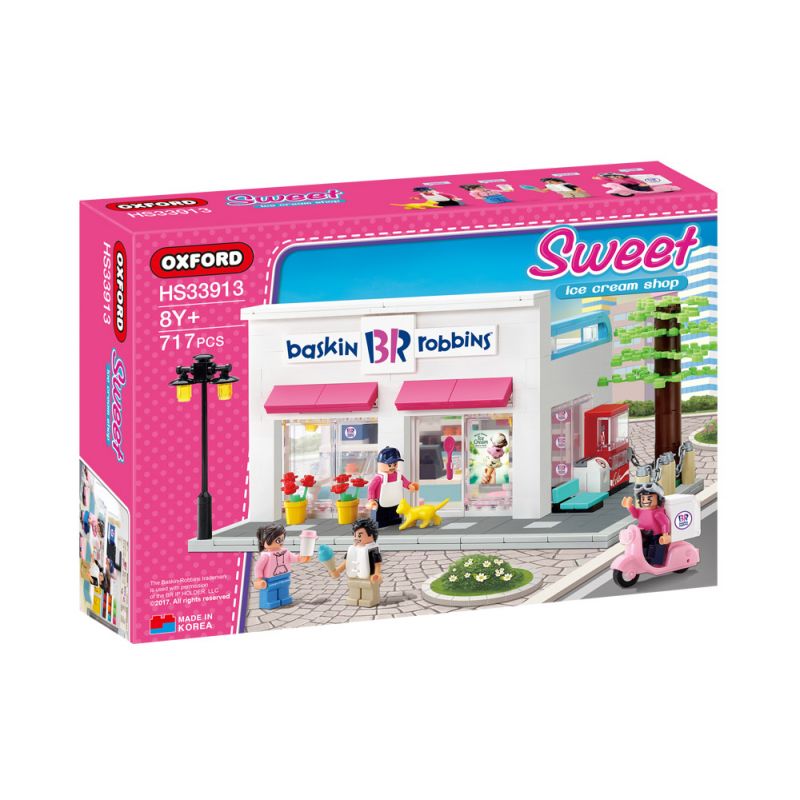 OXFORD HS33913 33913 non  CỬA HÀNG KEM bộ đồ chơi xếp lắp ráp ghép mô hình City 아이스크림 샵 SWEET ICE CREAM SHOP Thành Phố 717 khối