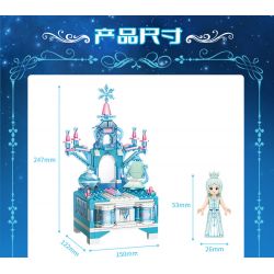 GUDI 9034 non  BÀN TRANG ĐIỂM ICE PRINCESS bộ đồ chơi xếp lắp ráp ghép mô hình 232 khối