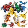 B BRAND QL0209 0209 non  KHỦNG LONG MECH 6 TRONG 1 bộ đồ chơi xếp lắp ráp ghép mô hình Dino DINOSAUR MECHA 670 khối