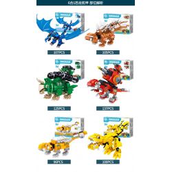 B BRAND QL0209 0209 non  KHỦNG LONG MECH 6 TRONG 1 bộ đồ chơi xếp lắp ráp ghép mô hình Dino DINOSAUR MECHA 670 khối
