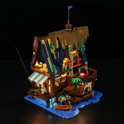 FUNWHOLE F9011 9011 non  QUÁN RƯỢU BẾN TÀU THỜI TRUNG CỔ bộ đồ chơi xếp lắp ráp ghép mô hình Creator Expert Chuyên Gia Sáng Tạo 2143 khối