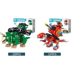 B BRAND QL0209 0209 non  KHỦNG LONG MECH 6 TRONG 1 bộ đồ chơi xếp lắp ráp ghép mô hình Dino DINOSAUR MECHA 670 khối