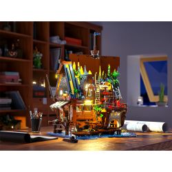 FUNWHOLE F9011 9011 non  QUÁN RƯỢU BẾN TÀU THỜI TRUNG CỔ bộ đồ chơi xếp lắp ráp ghép mô hình Creator Expert Chuyên Gia Sáng Tạo 2143 khối