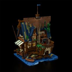 FUNWHOLE F9011 9011 non  QUÁN RƯỢU BẾN TÀU THỜI TRUNG CỔ bộ đồ chơi xếp lắp ráp ghép mô hình Creator Expert Chuyên Gia Sáng Tạo 2143 khối